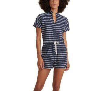 Marine Layer Terry Romper Navy Stripe Size Small